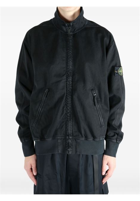 giacca track zip up uomo nera STONE ISLAND | K2S15 6100056 S0184V0129